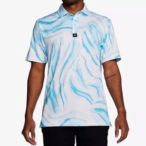 Bad Birdie Bad Birdie Swirl Polo Men's Golf Performance Blue/White Size Large